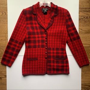 Vintage Escada Wool Plaid Coat